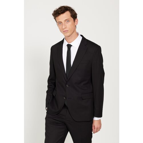 ALTINYILDIZ CLASSICS Men's Black Regular Fit Relaxed Cut Mono Collar Suit Cene