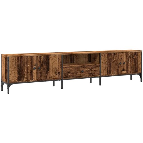 Maison Chic TV omarica - TV stojalo - Televizijska omarica s predalom starinski les 200x25x44 cm inženirski les, (21700176) Cene