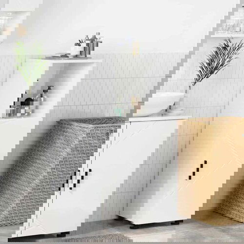 vidaXL Kupaonski ormar s policom Visoko sjajno bijela 30 x 35 x 95 cm Cene