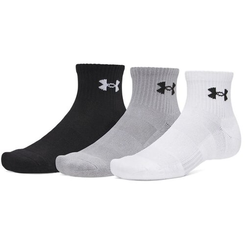 Under Armour čarape Performance Cotton quarter, 3 para, crna-siva-bela Slike