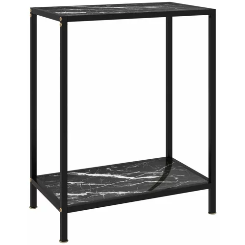  Konzolna mizica črna 60x35x75 cm kaljeno steklo, (20818311)