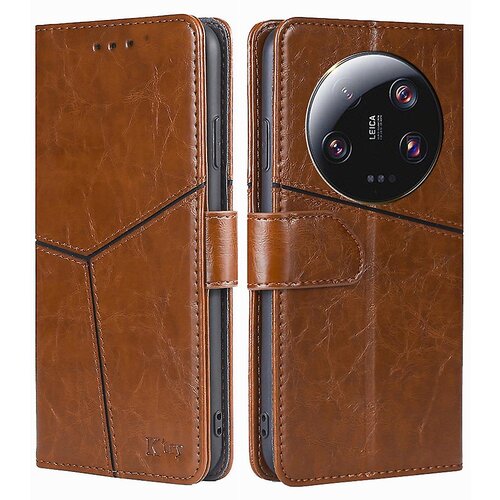 INORCO Za Xiaomi 13 Ultra PU usnjena denarnica, etui z geometrijskim spajanjem, pokrov stojala za telefon, (22035078) Cene