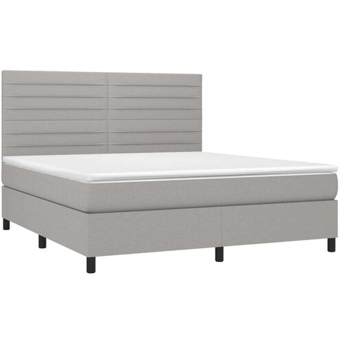  Krevet box spring s madracem svjetlosiva 160x200 cm tkanina Slike