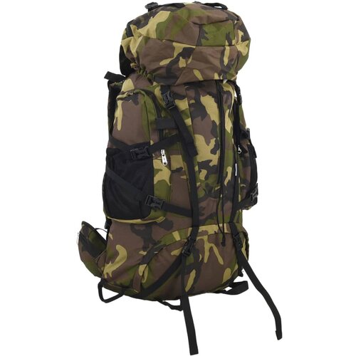 VidaXL Ruksak za planinarenje maskirno zelena 100 L od tkanine Oxford Slike