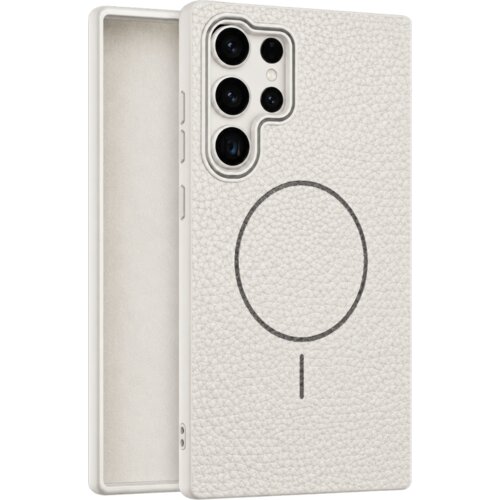  leather grip magsafe maska za samsung galaxy S22 ultra - bela Slike