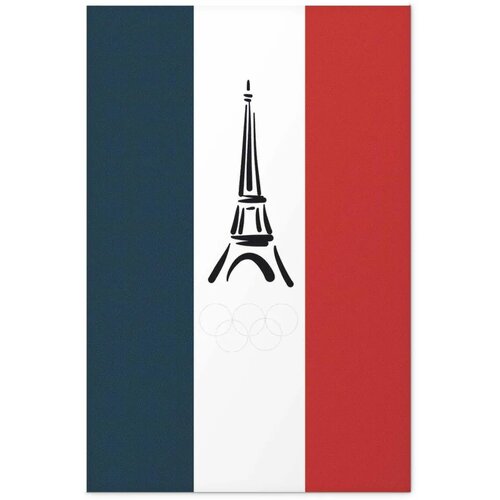  Plakat - Graphic Eiffel Tower Against the French Flag 40x60 Bez okvira Slike