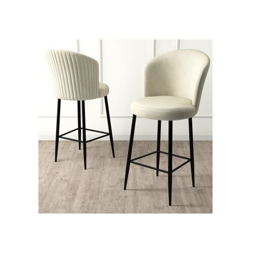 Hanah home fora - cream, black creamblack bar stool set (2 pieces) Cene