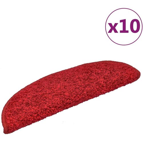  Otirači za stepenice 10 kom 56 x 17 x 3 cm crveni Slike