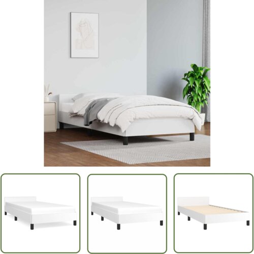 The Living Store Posteljni okvir z vzglavjem brez vzmetnice bel 80x200 cm - Posteljni Okvir Z Vzglavjem, (21737417) Cene