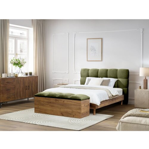 Bobochic Paris Zelena oblazinjena zakonska postelja z letvenim dnom 160x200 cm Kumo &amp;ndash; Slike