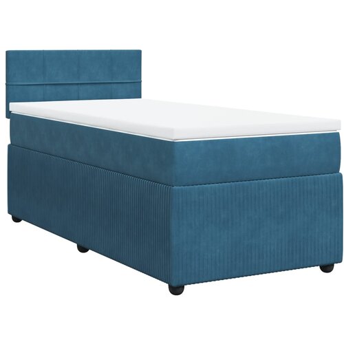 VidaXL Box spring krevet s madracem plavi 80 x 200 cm bar&amp;scaron;unasti Slike