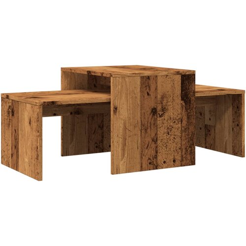 Maison Chic Klubska mizica - kavna mizica - Nizka mizica starinski les 100x48x40 cm inženirski les, (21752454) Slike