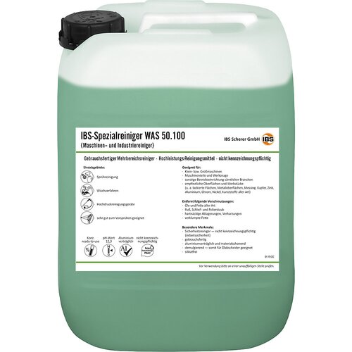 IBS Scherer Čistilo za stroje/industrijsko čistilo WAS 50.100, vrednost pH < 11,5, vsebina 20 l Cene