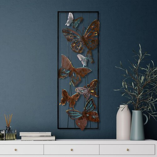 Wallity Zidna dekoracija Leptir 3, 32 x 90 x 4 cm, Bakrene boje Slike
