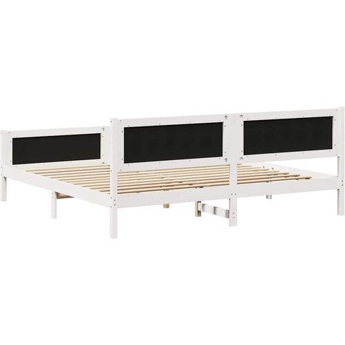  Okvir kreveta s uzglavljem Bijela i svijetlosiva 200 x 200 cm Slike