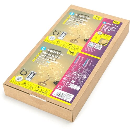 Aigostar LED božićna dekoracija 108xLED/3xAA/8 funkcija 45cm topla bela Slike