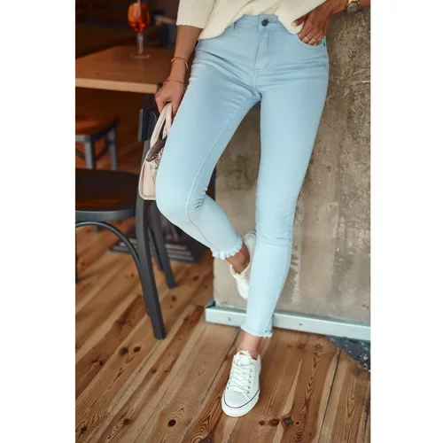 Fasardi Fitted blue denim jeans