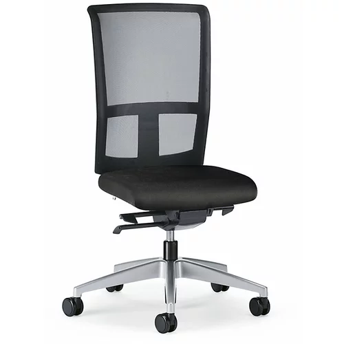 interstuhl Vrtljiv pisarniški stol GOAL AIR, naslonjalo za hrbet višine 545 mm, briljantno srebrno ogrodje, mehka kolesa, grafitno črna, globina sedež