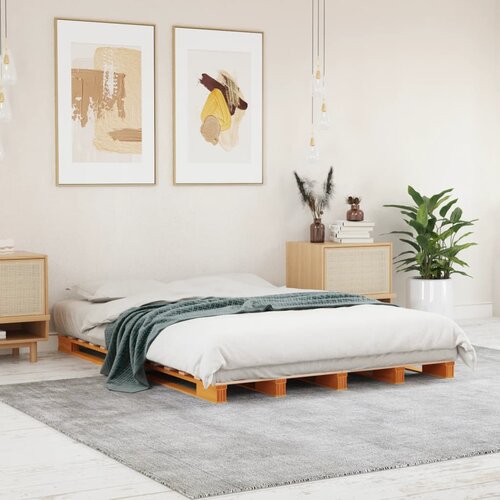  Krevet od paleta vo&scaron;tano smeđi 140x200 cm od masivne borovine Cijene