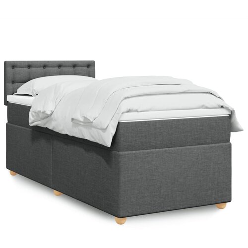 The Living Store Box spring postelja z vzmetnico temno siva 90x190 cm blago - Box Spring Postelja, (21428076) Slike