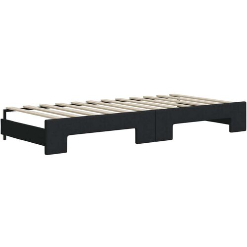 VidaXL dnevni krevet na razvlačenje s madracima crni 80x200 cm tkanina Slike