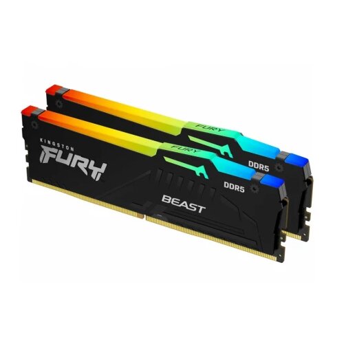Kingston Memorija 32GB(2x16GB)/DIMM/DDR5/6000MHz/CL36/FURY Beast RGB/bela Cene