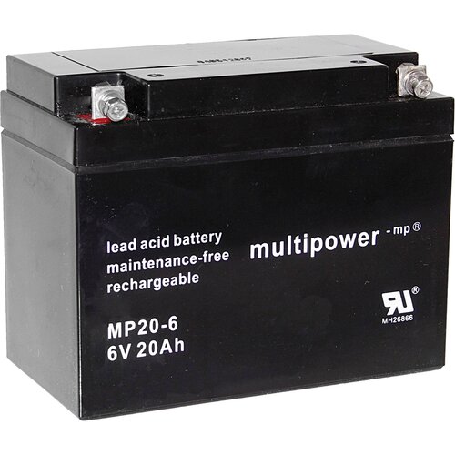 Multipower Svinčev akumulator 6 V 20 Ah MP20-6 A9621 svinčevo-koprenast (AGM) 157 x 125 x 83 mm M5-vijačni priklop, (20438110) Cene