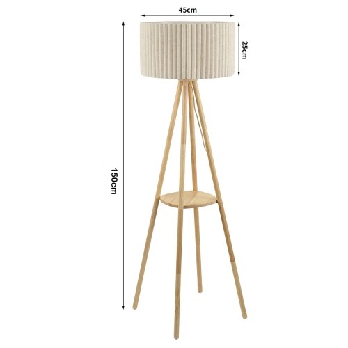  Brilagi - Stojeća lampa NORDIC WAVE 1xE27/15W/230V drvo/lan Slike