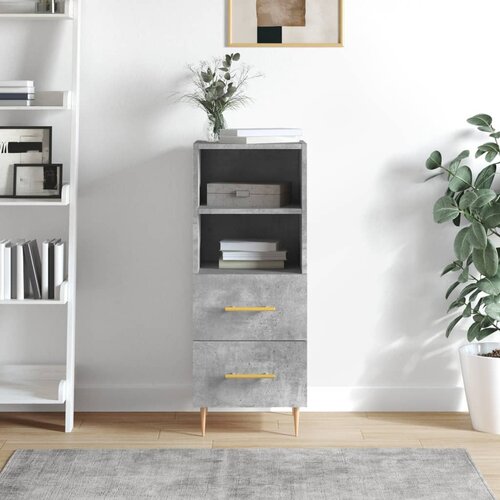 The Living Store Komoda betonsko siva 34,5x34x90 cm inženirski les - Komoda, (21503161) Slike