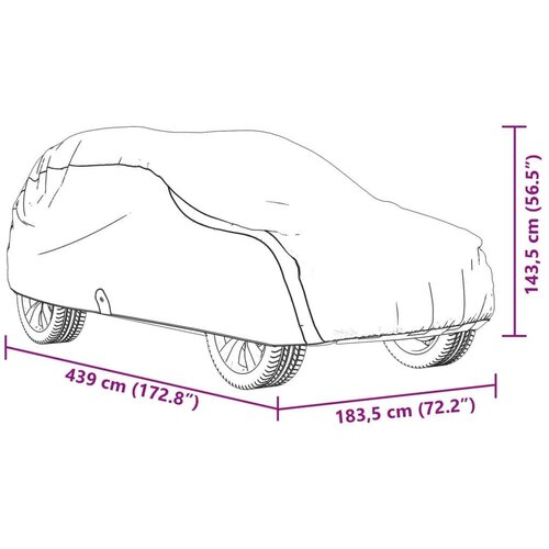 VidaXL Automobilska navlaka za cijeli SUV siva M od netkane tkanine Slike