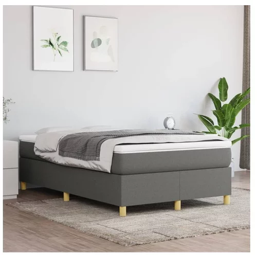  Box spring posteljni okvir temno siv 120x200 cm blago