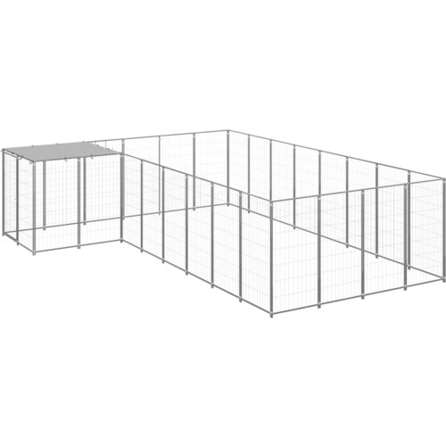 vidaXL Pasji boks srebrn 10,89 m&sup2; jeklo, (20799196) Cene