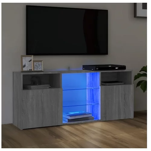  TV omarica z LED lučkami siva sonoma 120x30x50 cm
