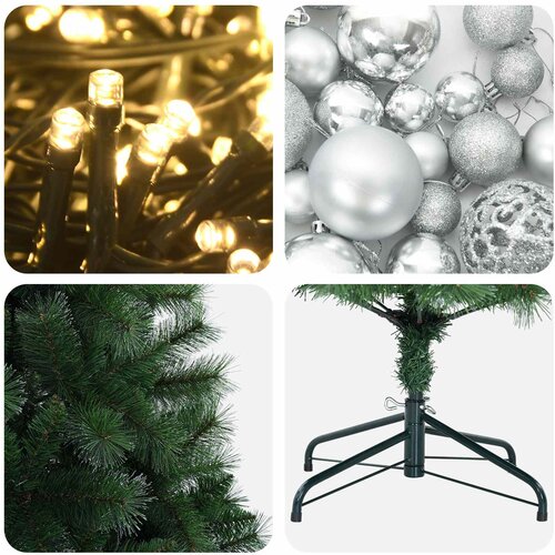  Umjetno božićno drvce s kuglicom 120 cm 150 LED lampica Slike