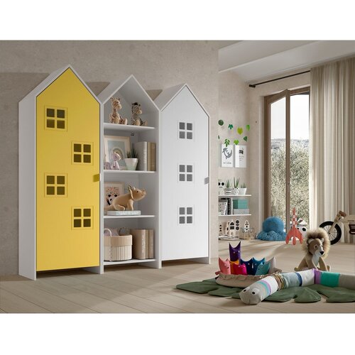 Vipack Rumena/bela odprta otro&amp;scaron;ka garderobna omara 173x171,5 cm CASAMI BRUGES &amp;ndash; Slike