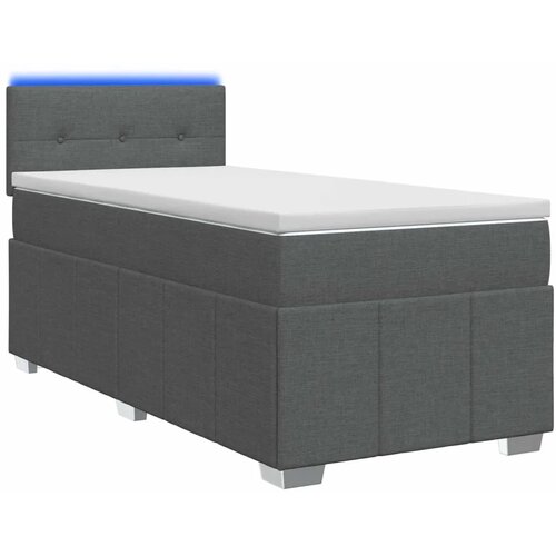  Boxspring krevet s madracem Tamnosiva 90 x 200 cm Tkanina - Tamnosiva 90 x 200 cm Pro&amp;scaron;iveno gumbima Slike