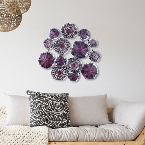 Wallity Zidna dekoracija Metal Art Hypnosis, 74x74 cm, Šarena Cene
