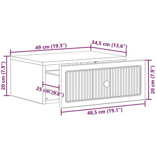  Noćni ormar Dimljeni hrast 49 x 34,5 x 20 cm Konstruirano drvo Slike