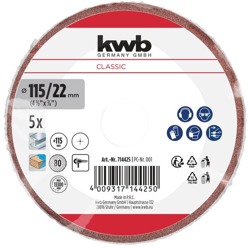 KWB Brusni papir za brusilicu 115 mm, G80, 5/1 Cijene