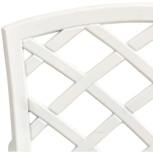  5-dijelni bistro set od lijevanog aluminija bijeli Slike