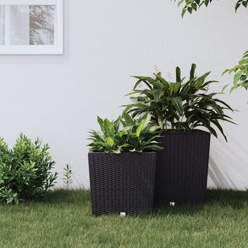 vidaXL Korito z odstranljivo notranjostjo antracit 21 / 32 L PP ratan Cene
