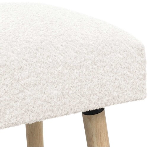 Klupa Jednobojno Krem 60 x 40 x 45 cm Boucl&amp;eacute; Slike