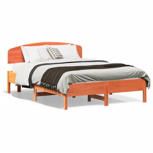  Okvir kreveta s uzglavljem voštano smeđi 120x190 cm od borovine