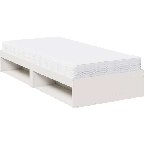  Dnevni krevet s madracem bijeli 100x200 cm puno drvo bor Slike