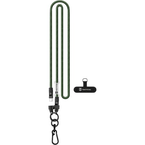 TACTICAL Wire Snake vrvica s skritim USB-C v USB-C kablom 60W zelene barve dolžine 1.2m Slike