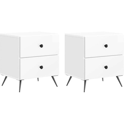  Noćni ormar 2 pcs Bijela visokog sjaja 43 x 34 5 x 47 5 cm Cene