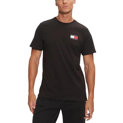Tommy Hilfiger Majice s kratkimi rokavi TJM SLIM ESSENTIAL FLAG TEE EXT DM0DM20740 Črna Slike