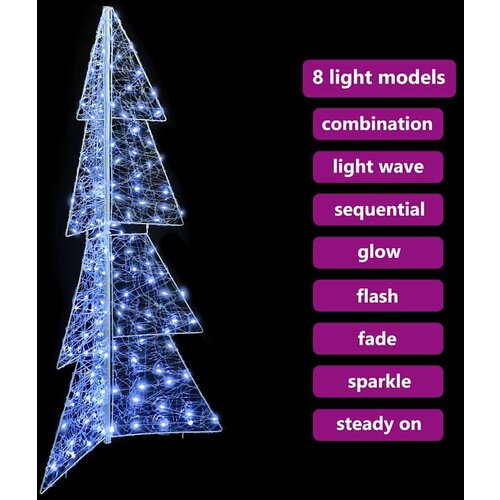 VidaXL Božićno drvce s 160 LED svjetlima Hladna bijela 150 cm Akril Slike