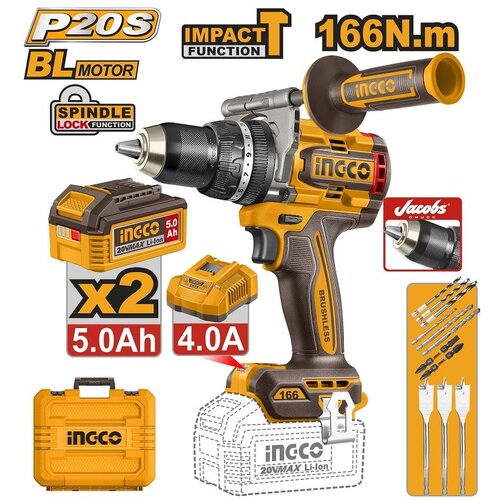 Ingco akumulatorska udarna bušilica CIDLI201668E 20V 2x5/0Ah super Cene