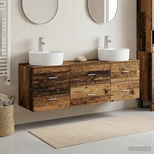  Set ormarića za kupaonicu 3 kom. Staro drvo 62,5 x 44,5 x 50 cm Cene
